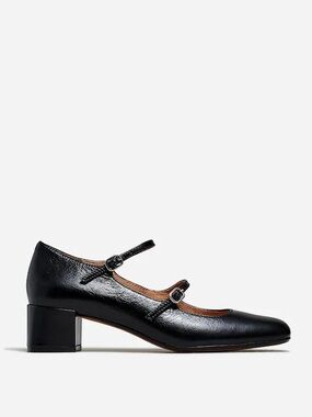 Madewell Black Patent Mary Jane Block Heel Pumps